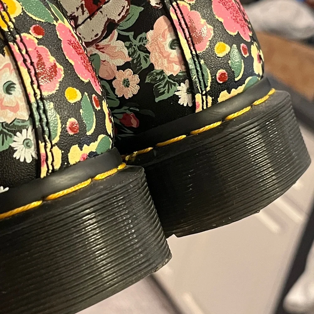 Dr.Martens 1460 Pascal 90's Retro Style Floral/Leather Mash Up Boots - Picture 5 of 17